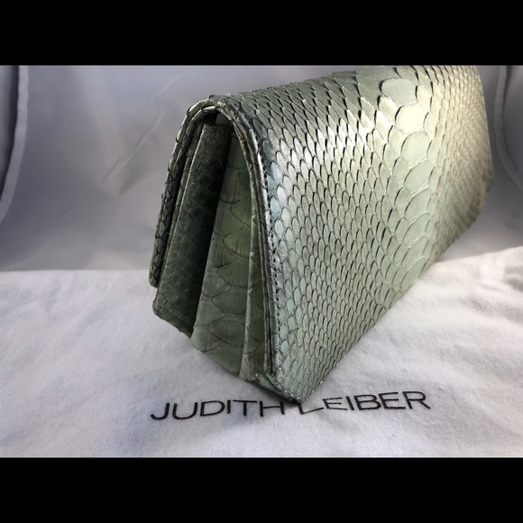 Judith Leiber Luiza Python Mother of Pearl Clutch - Picture 3 of 8